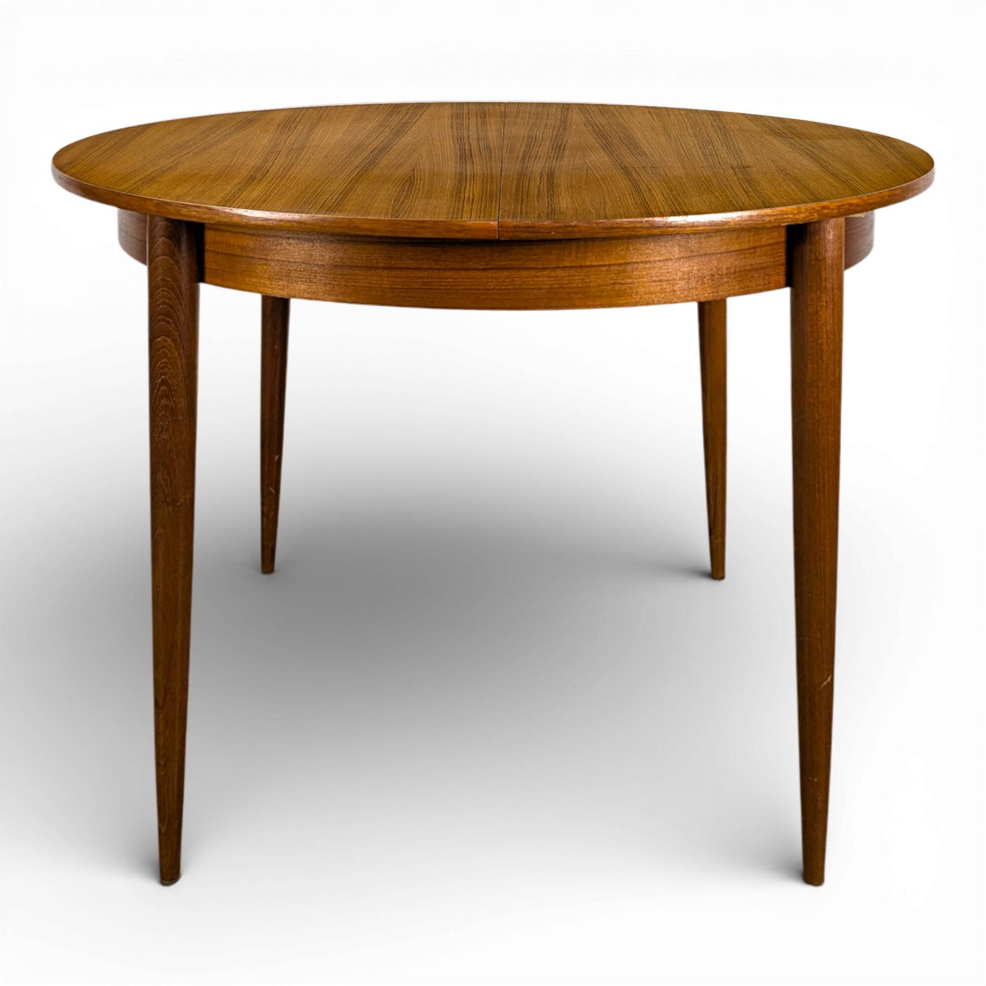 Scandinavian teak table with extension.