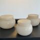 Series of 3 empty vintage alabaster pocket
