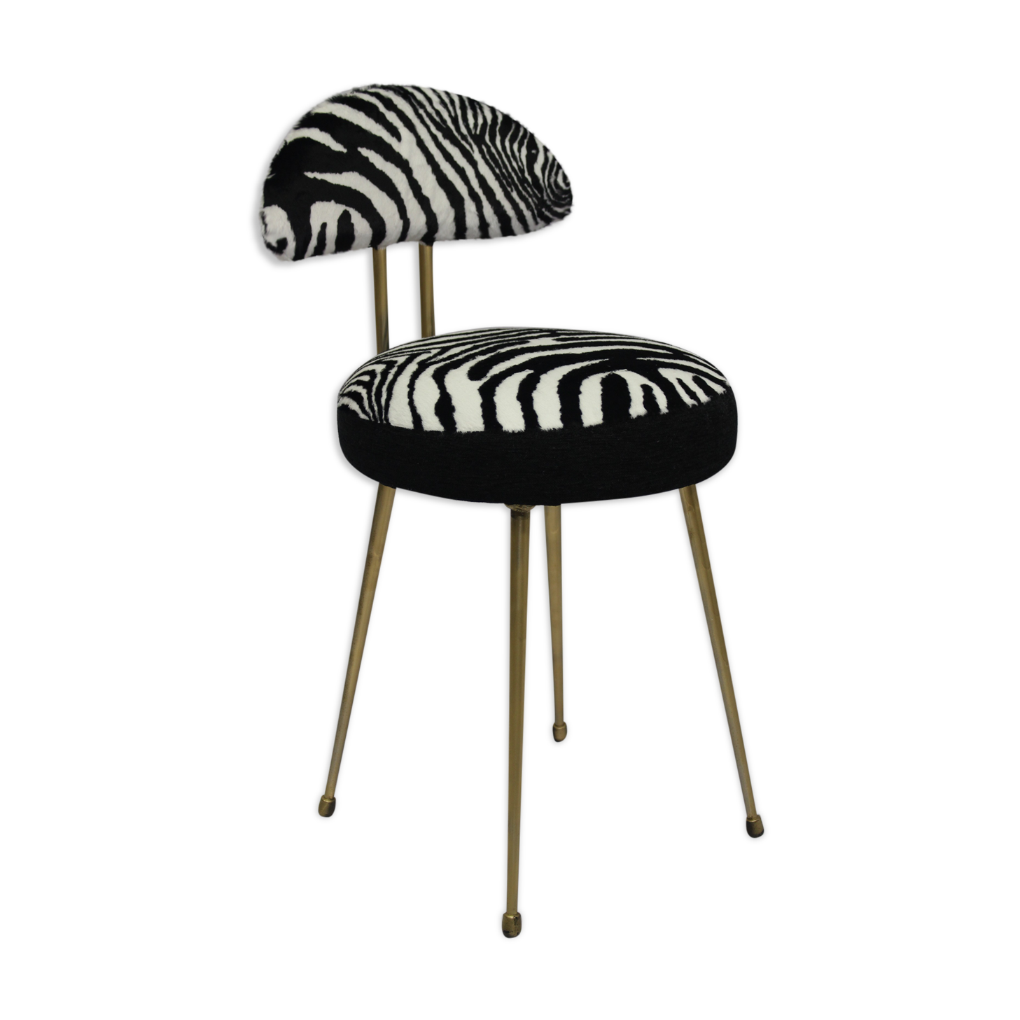 Chaise Pelfran fourrure retro années 70