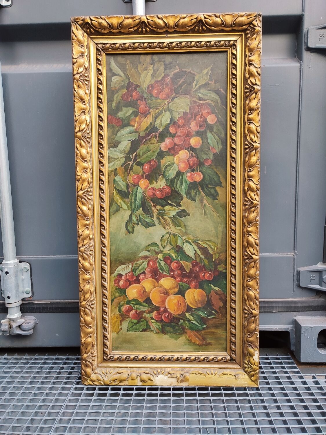 Still life on canvas, summer fruits