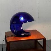 Modern Italian Space Age Blue Foglia 634 Martinelli Table Lamp, by Elio Martinelli for Martinelli Luce, 1969