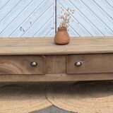 Large antique farmhouse coffee table with a chic country feel