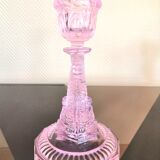 Vase en verre rose poisson koi design années 70