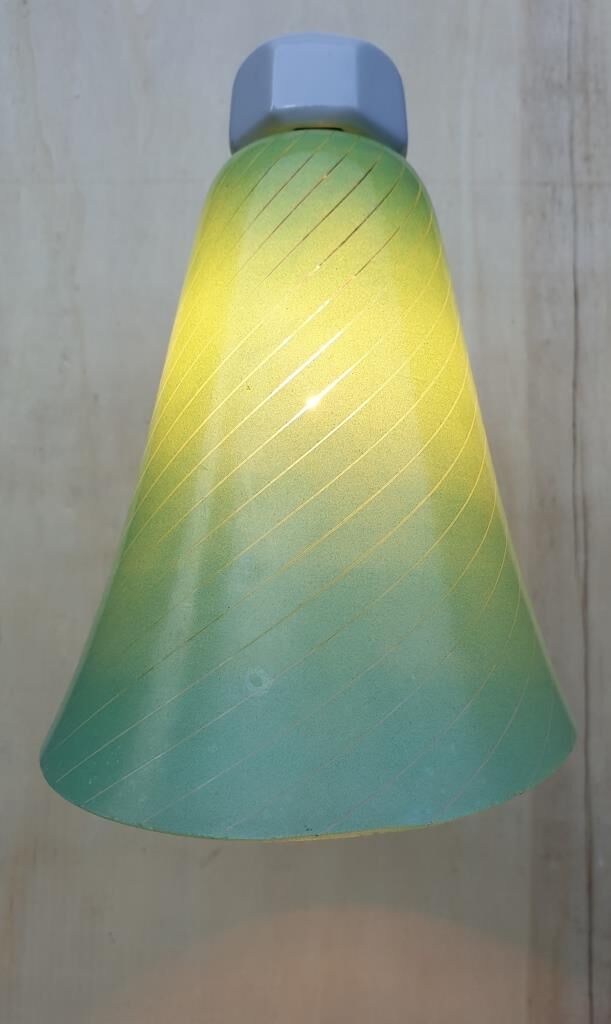 Wall light swan collar green glass Art Deco