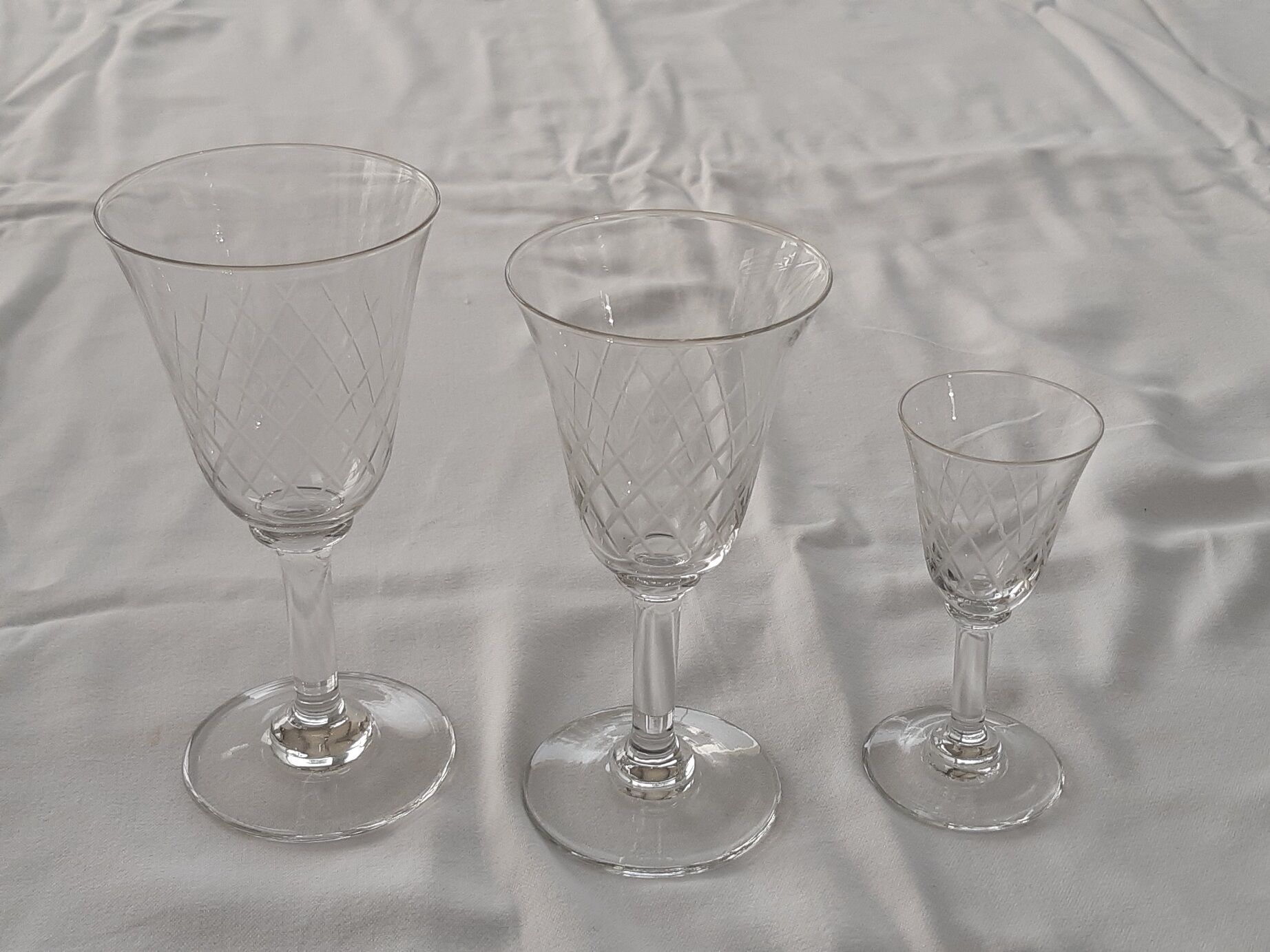 Finely carved antique crystal glasses