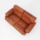 Brown leather 2-seater sofa Coronado by Tobia Scarpa for B&B Italia, Italy ca. 1960