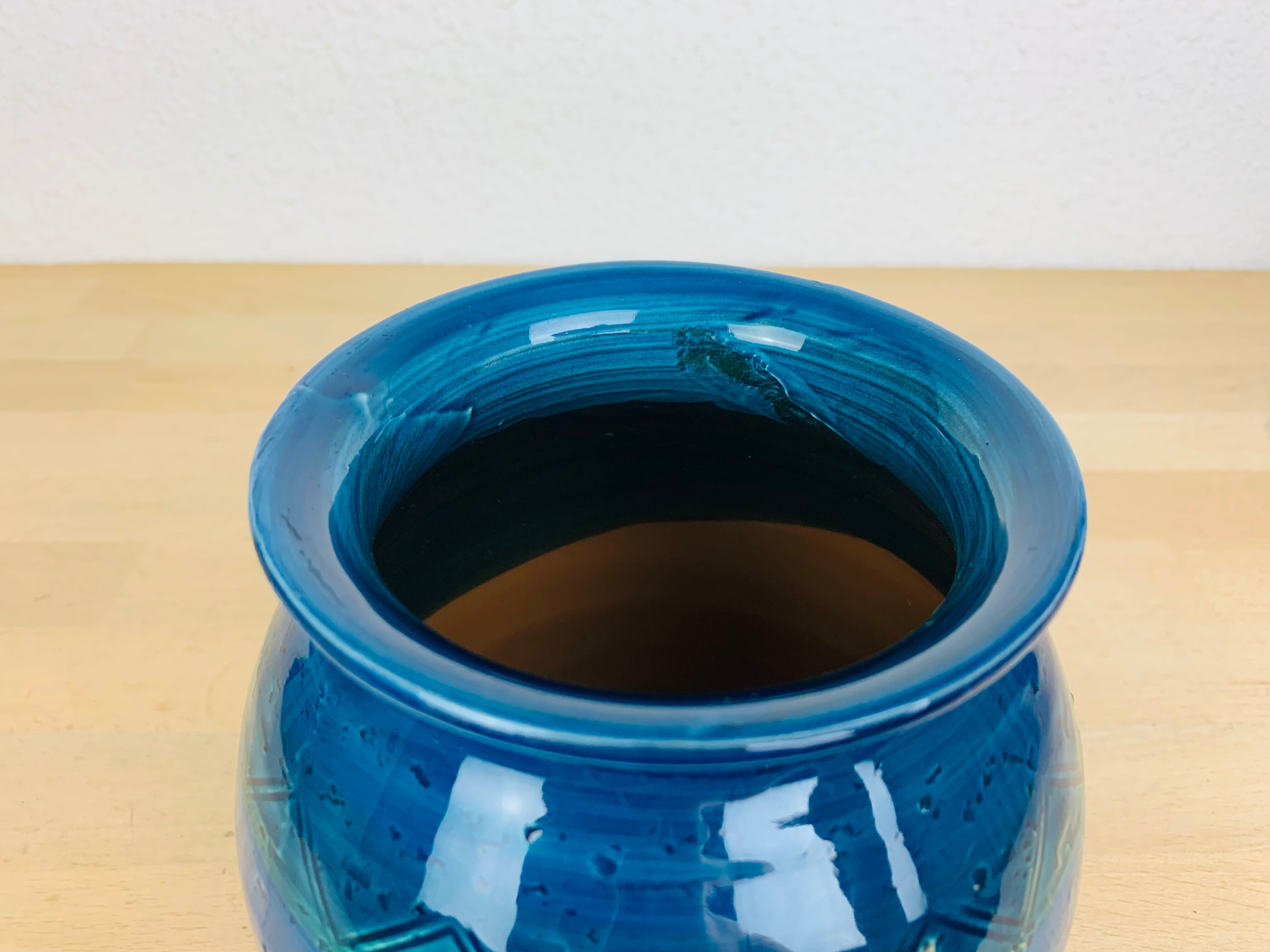 Ceramic vase Rimini Blue Aldo Londi for Bitossi