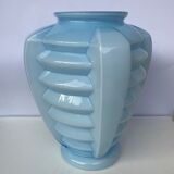 Passel-blue Art Deco vase in Skyscraper style