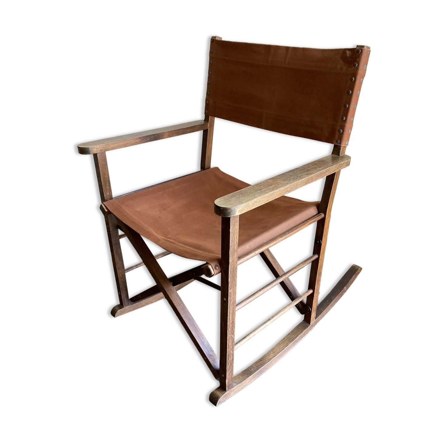 Fauteuil safari à bascule pliant 1950