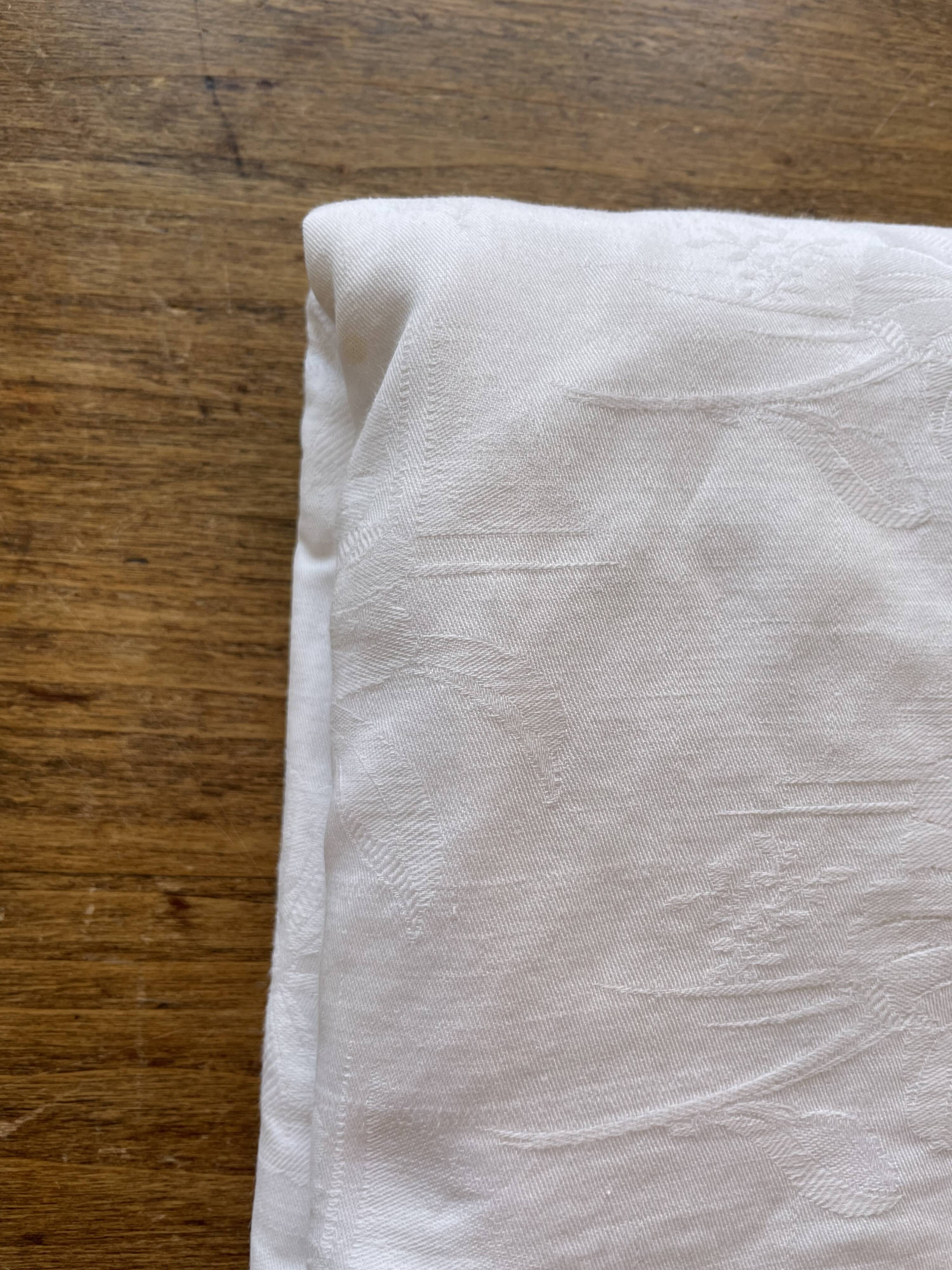 Large vintage pillowcase, retro bedding collection white (1.20)