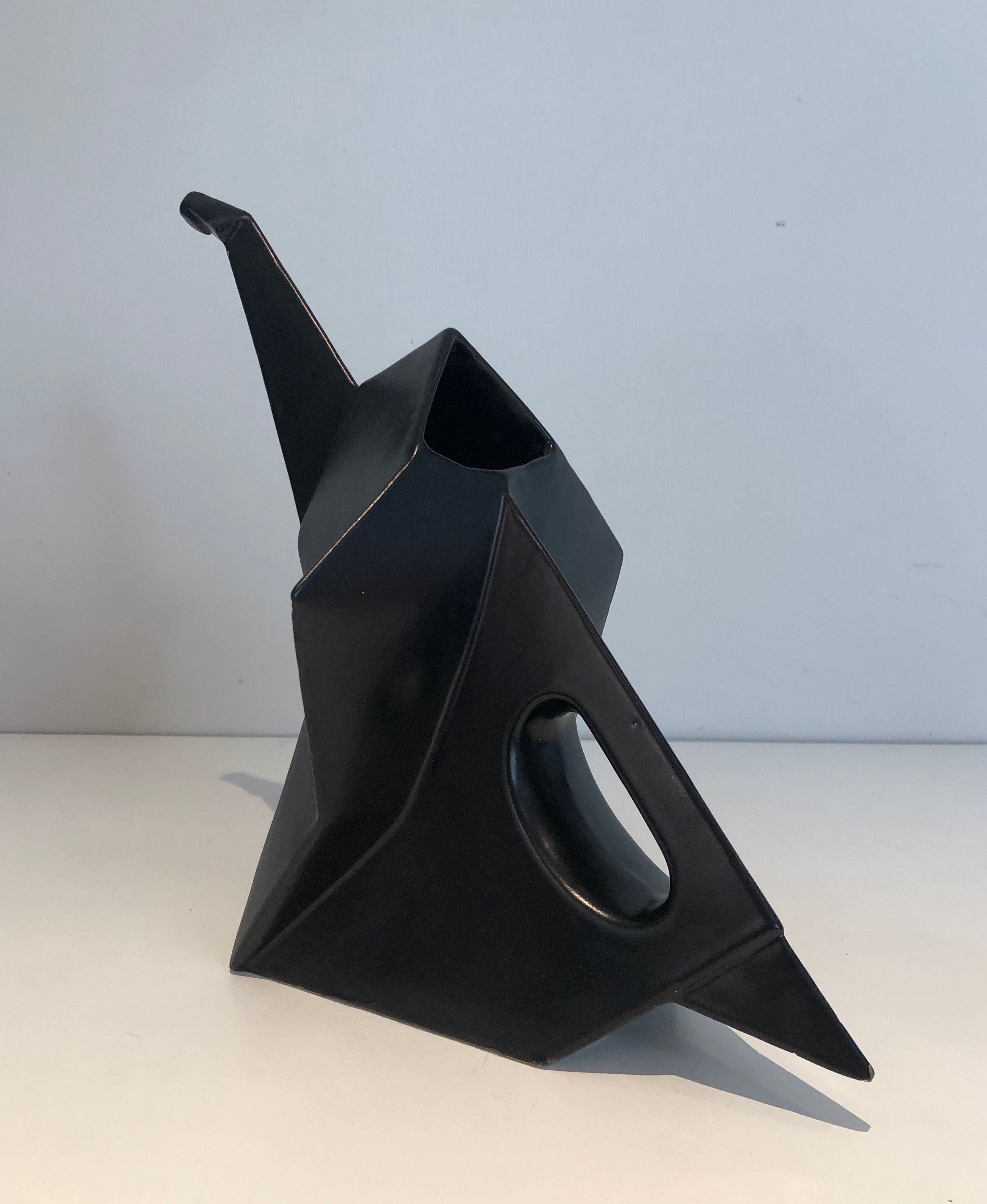 Black ceramic elephant jug