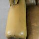 Moss green cow leather Chesterfield wingback armchair in English style