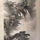 Paysage de montagne et cascade, Chine, signé