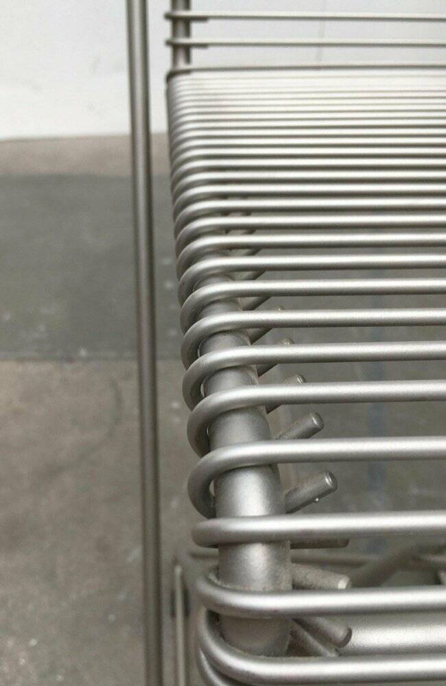 Postmodern German kitchen bar stool Kreuzschwinger by Till Behrens for Schlubach, 1980s.