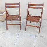 2 vintage wooden folding chairs from the 50s Romania