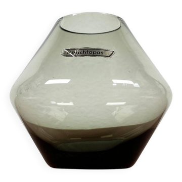 Mid-century German minimalist glass vase Rauchtopas, 1960s