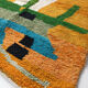 Moroccan Berber carpet Boujaad mustard with colorful patterns 275x182cm