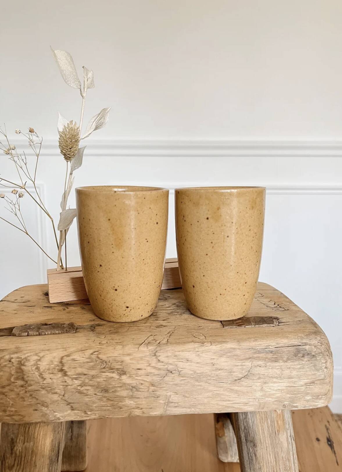 Lot de Gobelets Digoin beige