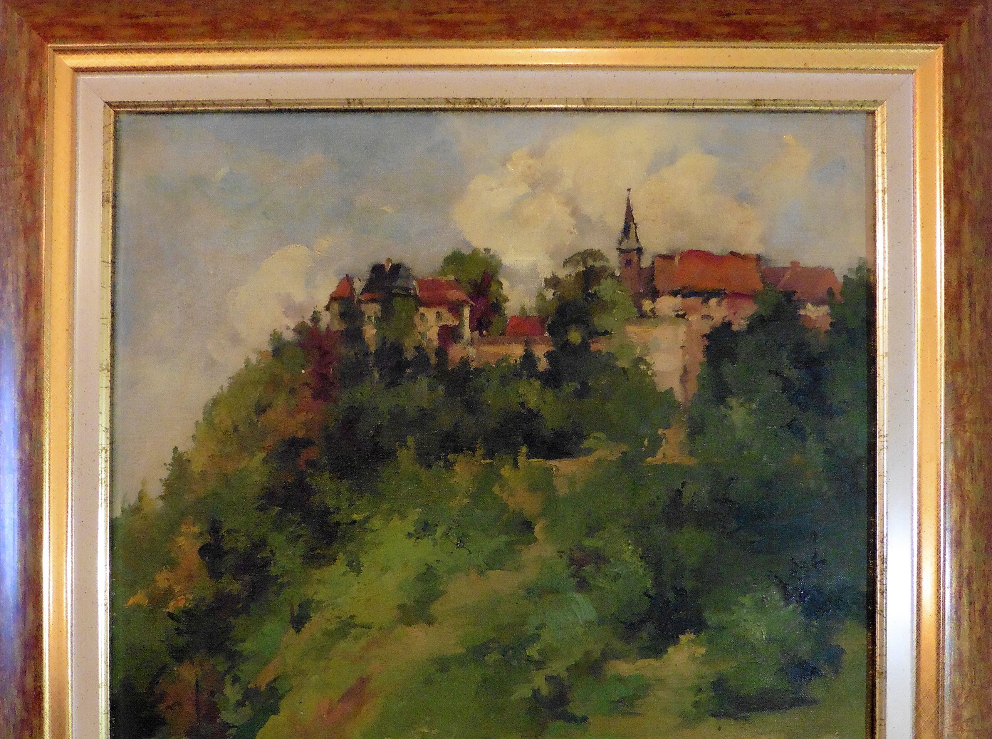 Painting by Robert KUVEN – Oil on canvas [ HST ] – Landscape HEILIGENBERG in ALSACE