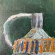 Old painting, still life with bottles signed Milliquet (1896-1982)