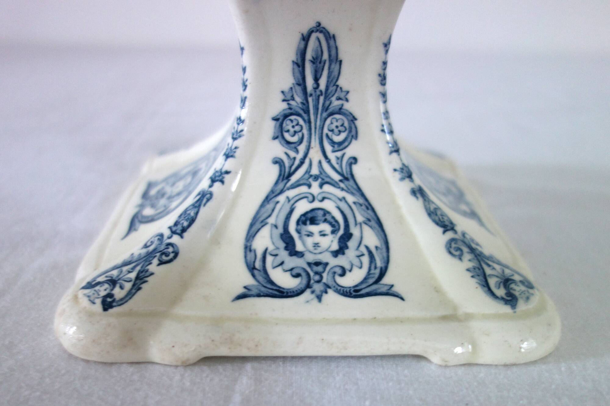 Large Renaissance ironstone compote dish from Clairefontaine JS & Cie, 19th century.