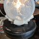 Lampe lithophanie en biscuit et stuc style arts décoratifs