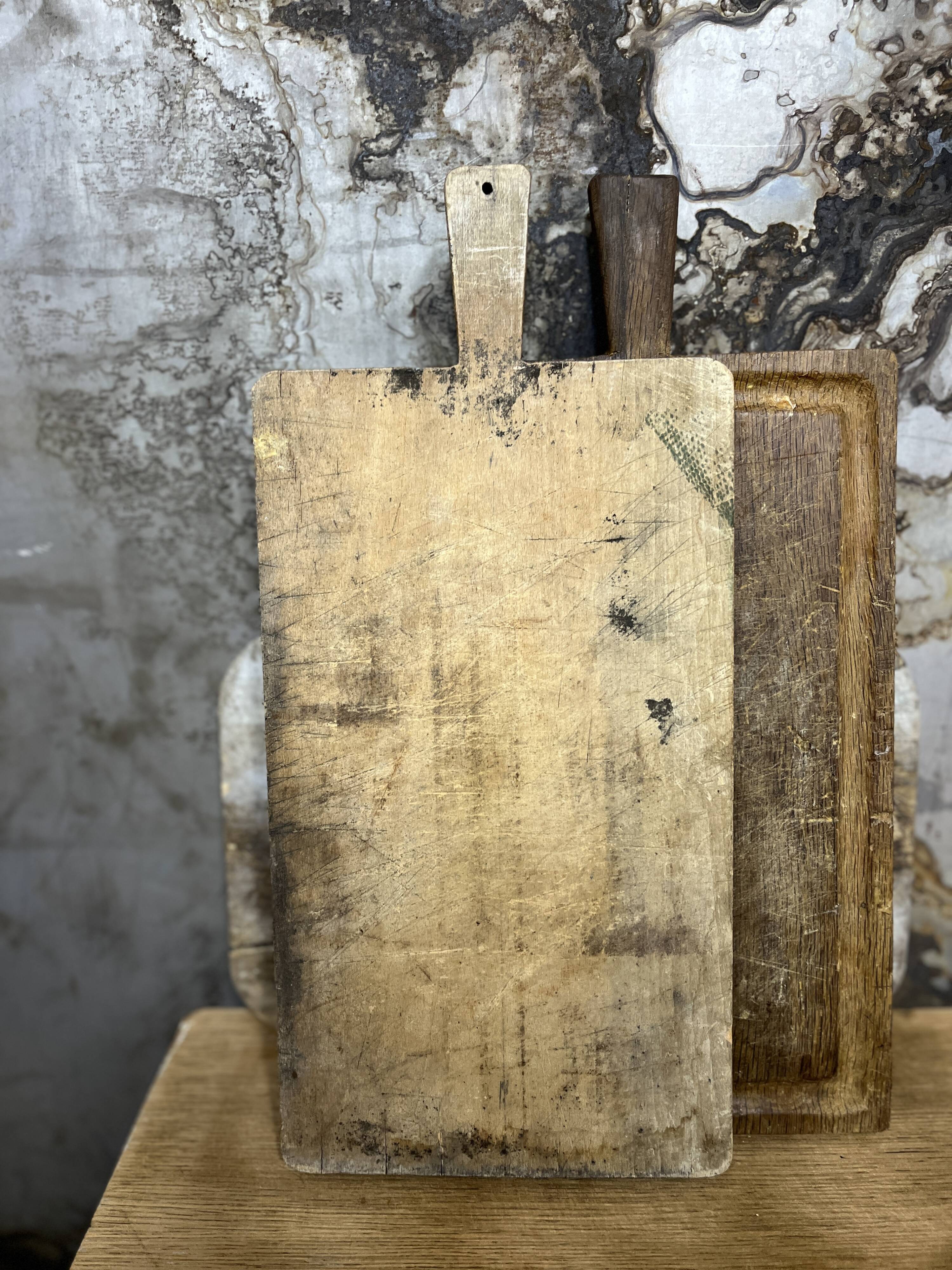 Antique cutting board with handle