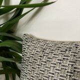 Bi-sided cushion beige black white pattern