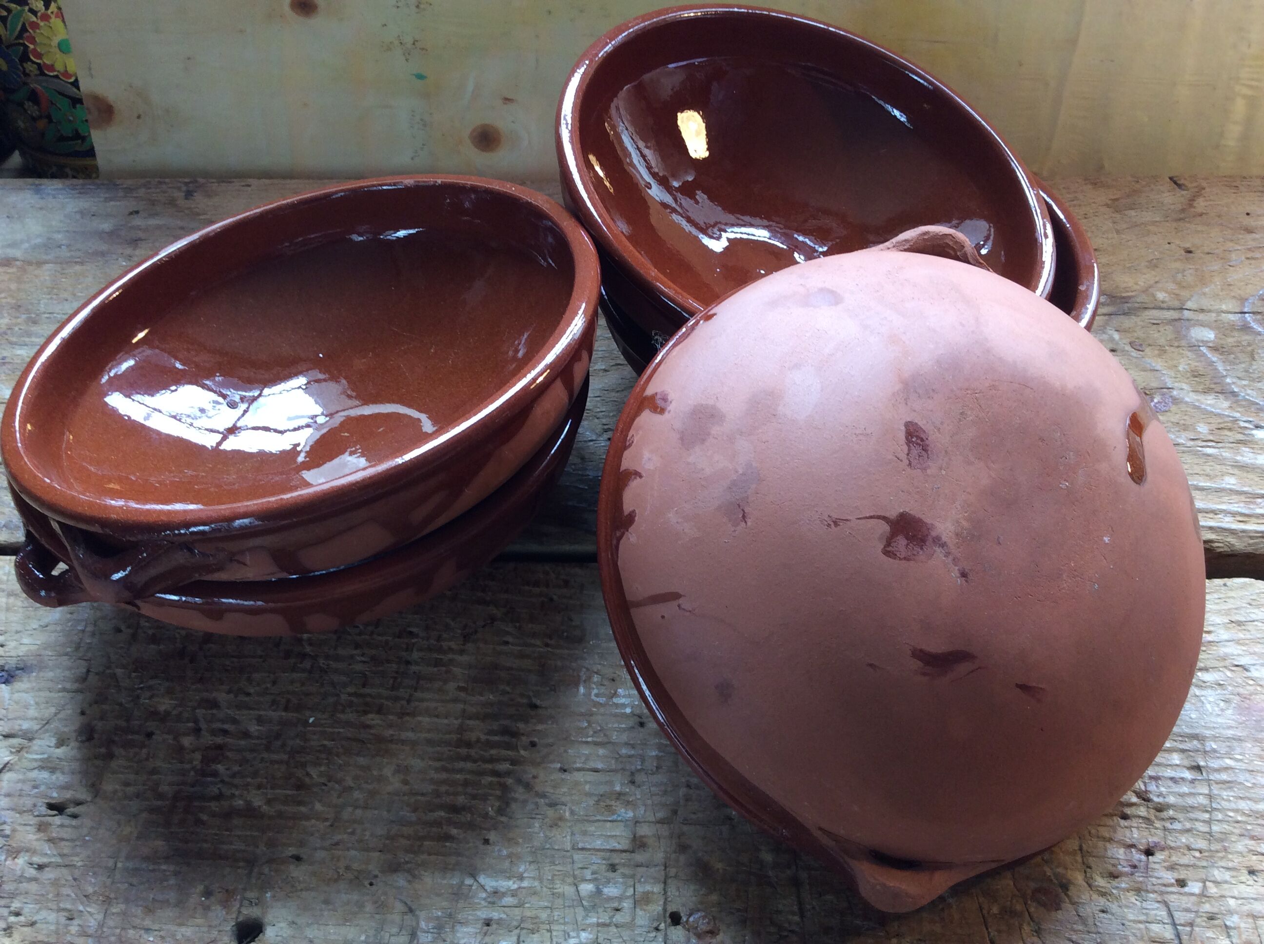 5 plates hollow or glazed earthenware dishes