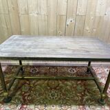 Workshop table in Oak and Brass