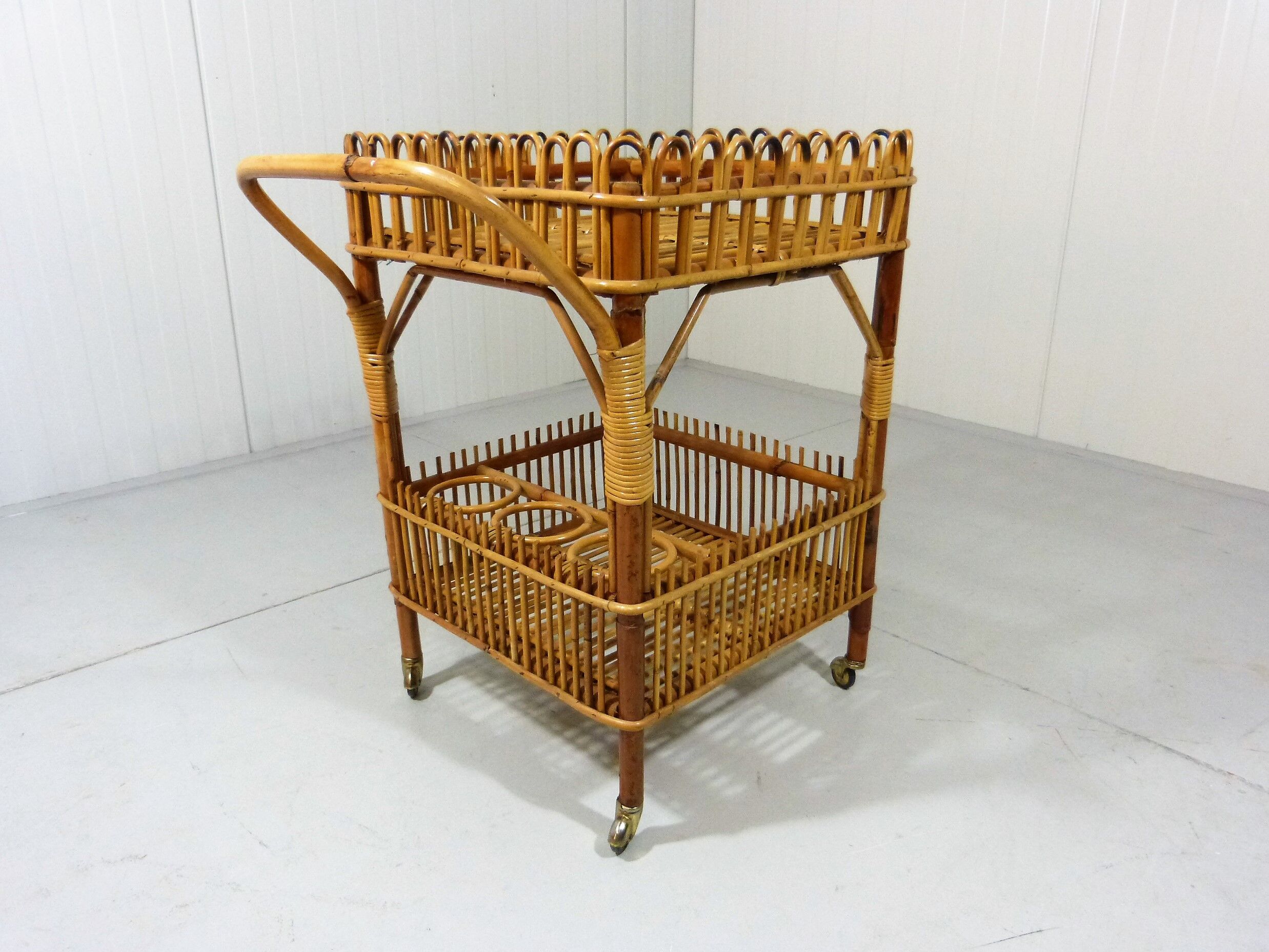 Rattan serving table 1950/60