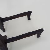 Pair of cast iron fireplace andirons. France, 19th century.