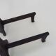 Pair of cast iron fireplace andirons. France, 19th century.
