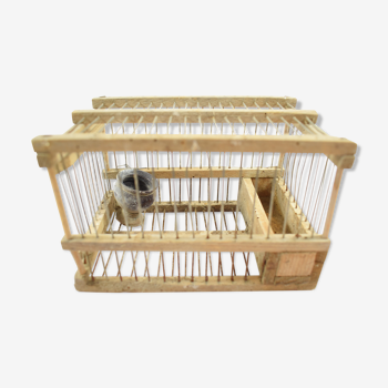 Old bird cage thrush cage for calling hunting terracotta drinker