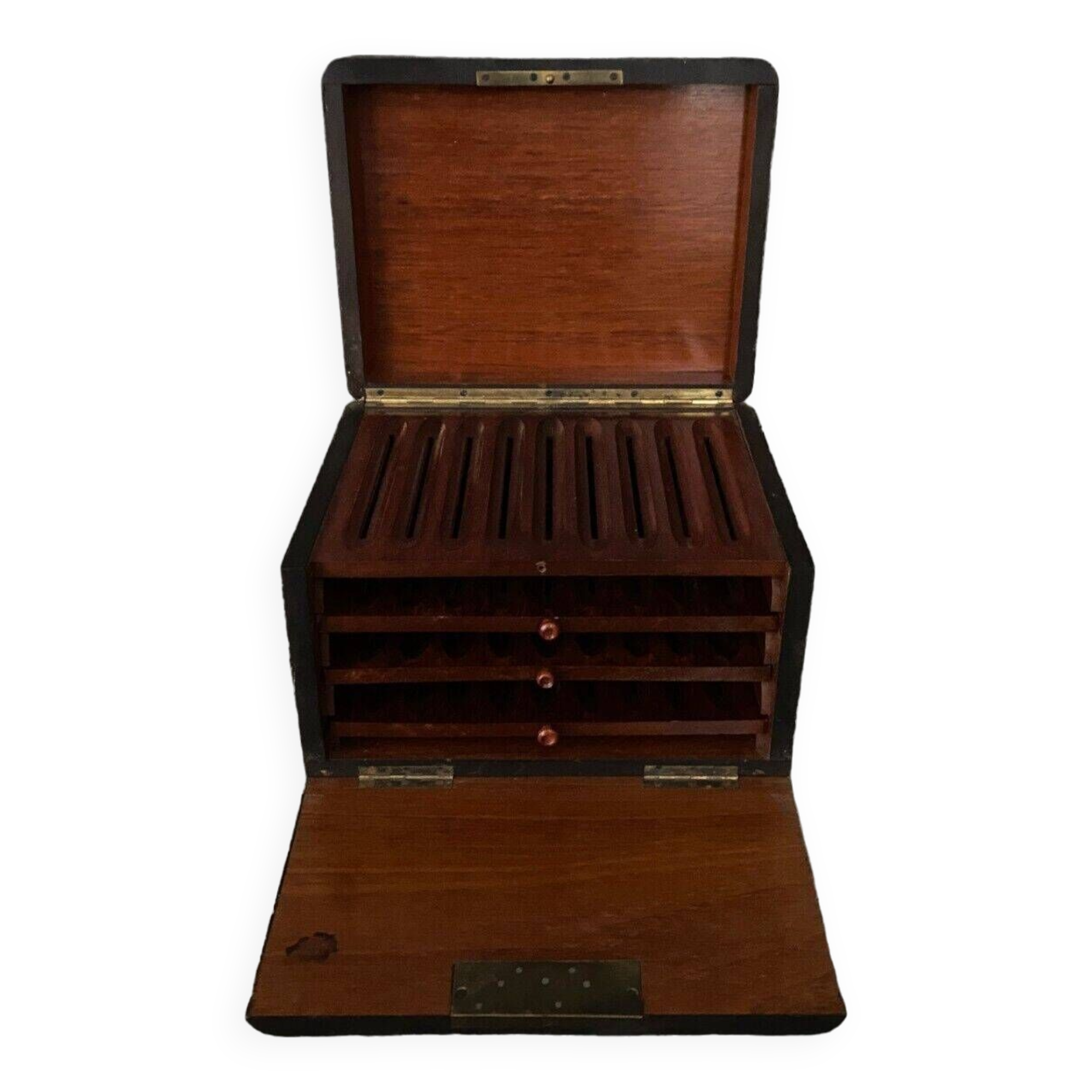 Napoleon III cigar box in 19th century magnifying glass