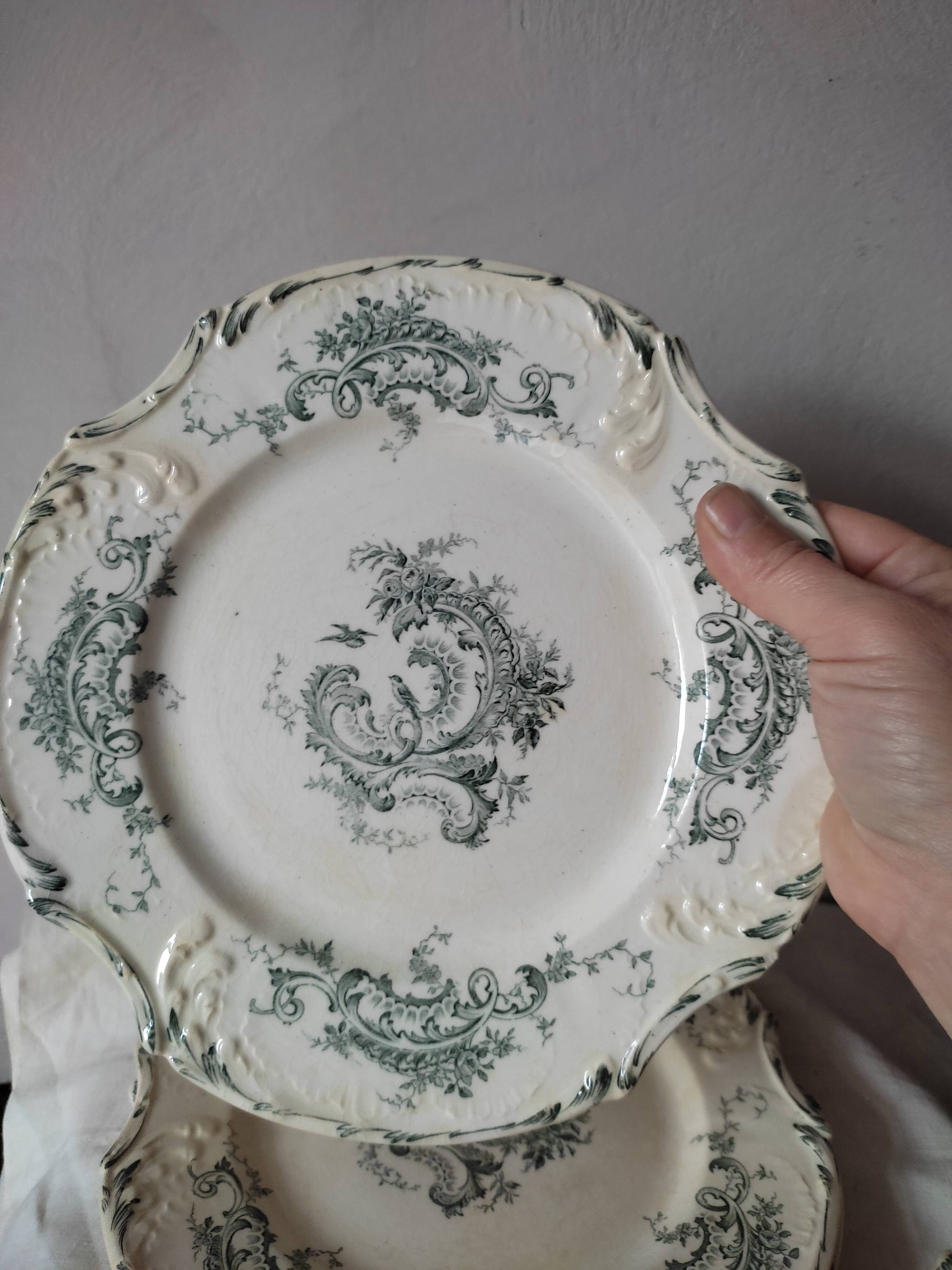 4 plates at the end of 1800 by Gien