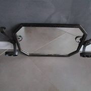 Miroir porte manteau art deco en fer forgé