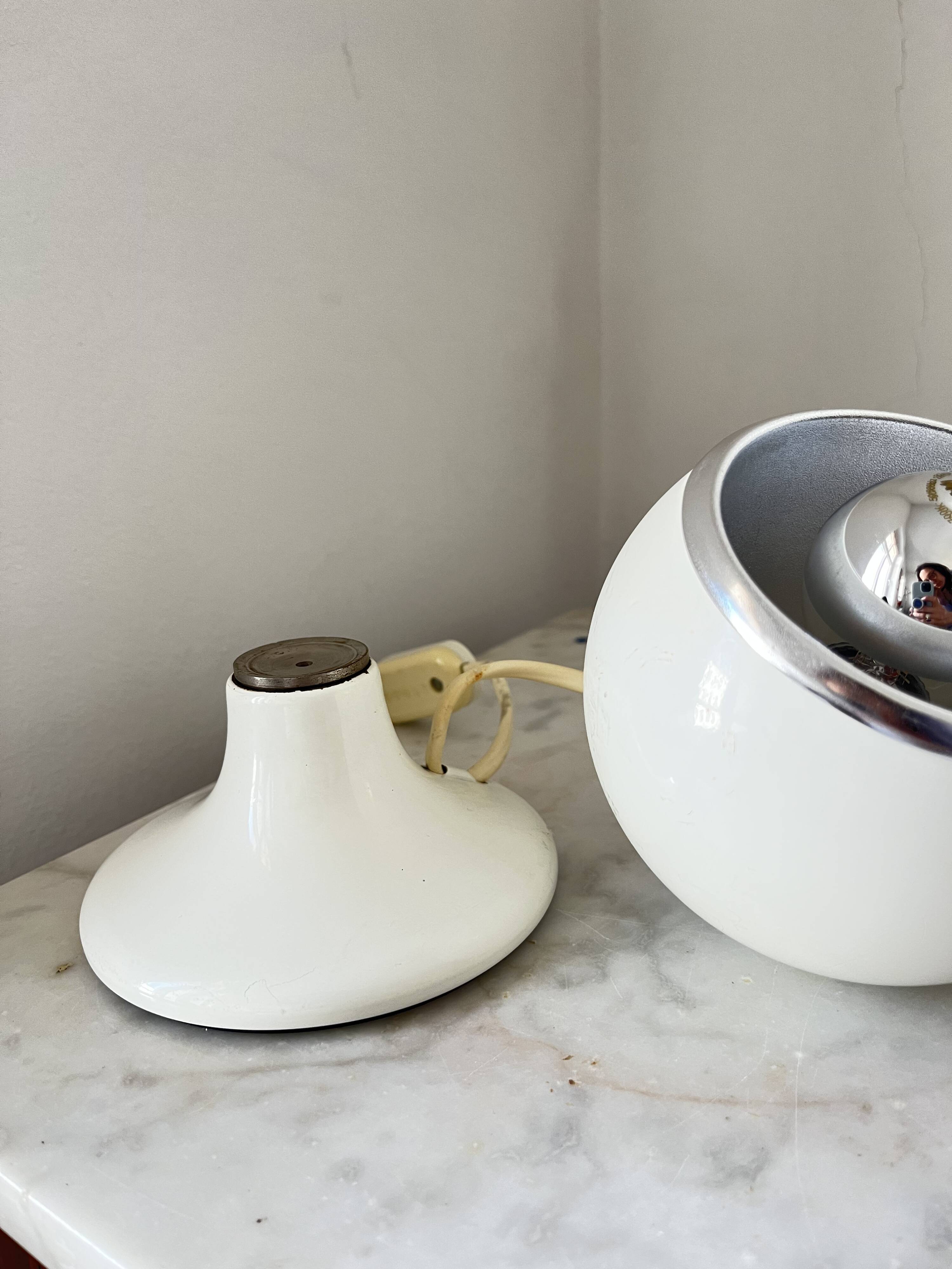 Rare LUCI Mod. C414 Magnetic Eyeball Table Lamp, Space Age Italy 1970s