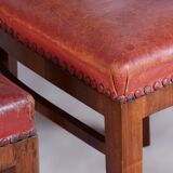 Six Art Deco Chairs, Walnut, Restored, Original Upholstery, France, 1920s