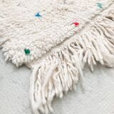 Berber carpet beni ouarain ecru with multicolored polka dots 255x146m