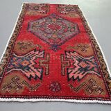 Small vintage turkish rug 94x54 cm, short runner, tribal, shabby chic