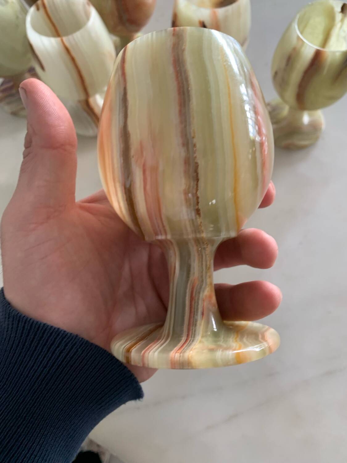 Vintage Onyx Glass Lot Circa 1970