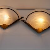 A pair of Art Deco Style Murano Glass Sconces, 1980s