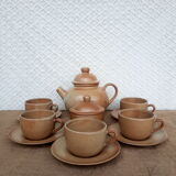 Vintage CNP France village stoneware chocolate tea coffee set