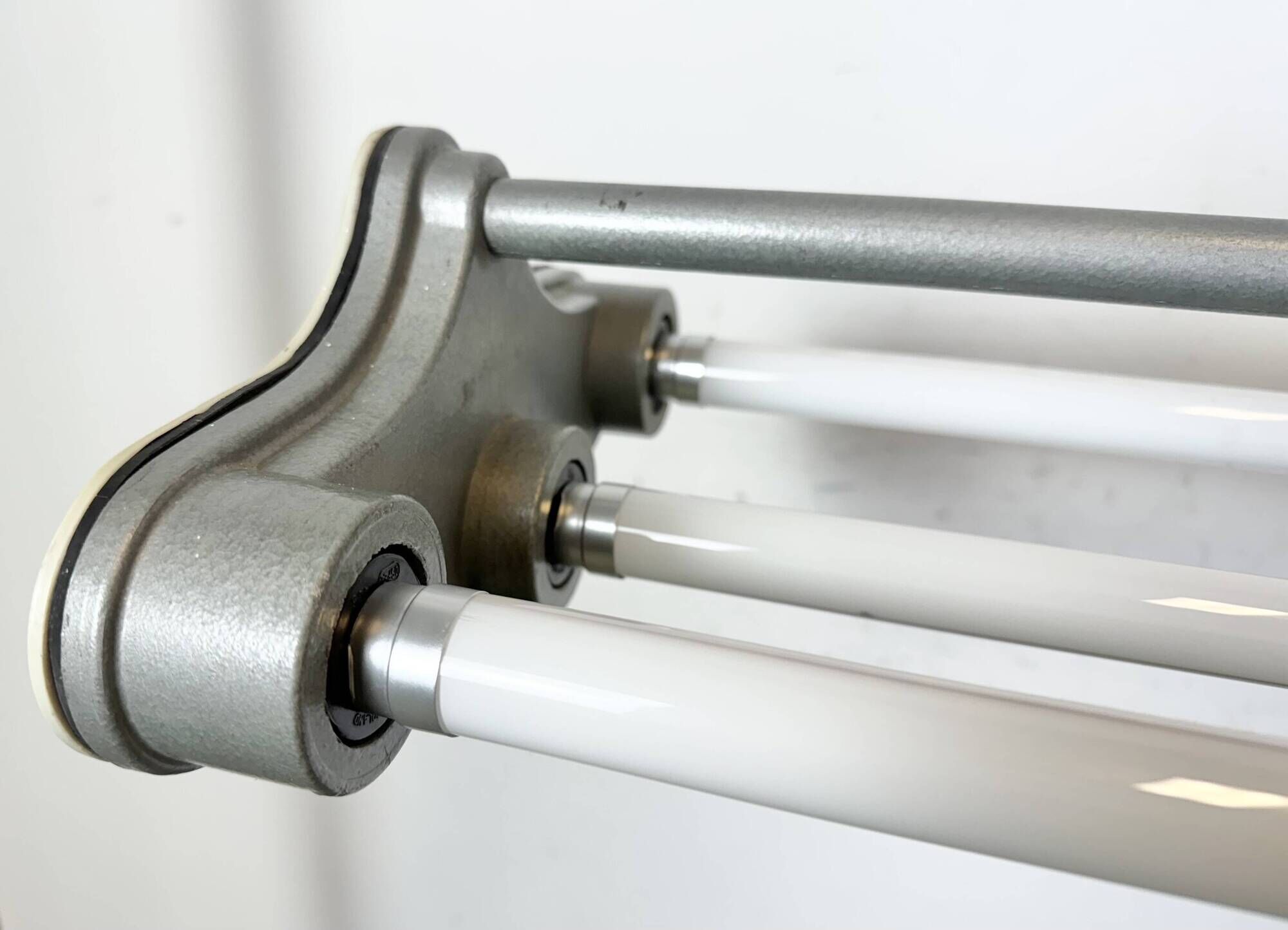 Grey Industrial Hanging Tube Light from Polam Gdansk, 1970s
