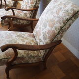 Four 1950s armchairs - wooden armrests