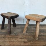 Pair of stools brutalist tripod gross desgin