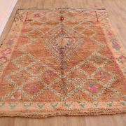 Peach Vintage Moroccan Rug 170 x 230 cm, Berber Wool Rug, Handmade Boho Rug