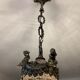 Old hot air balloon chandelier with crystal and bronze tassels