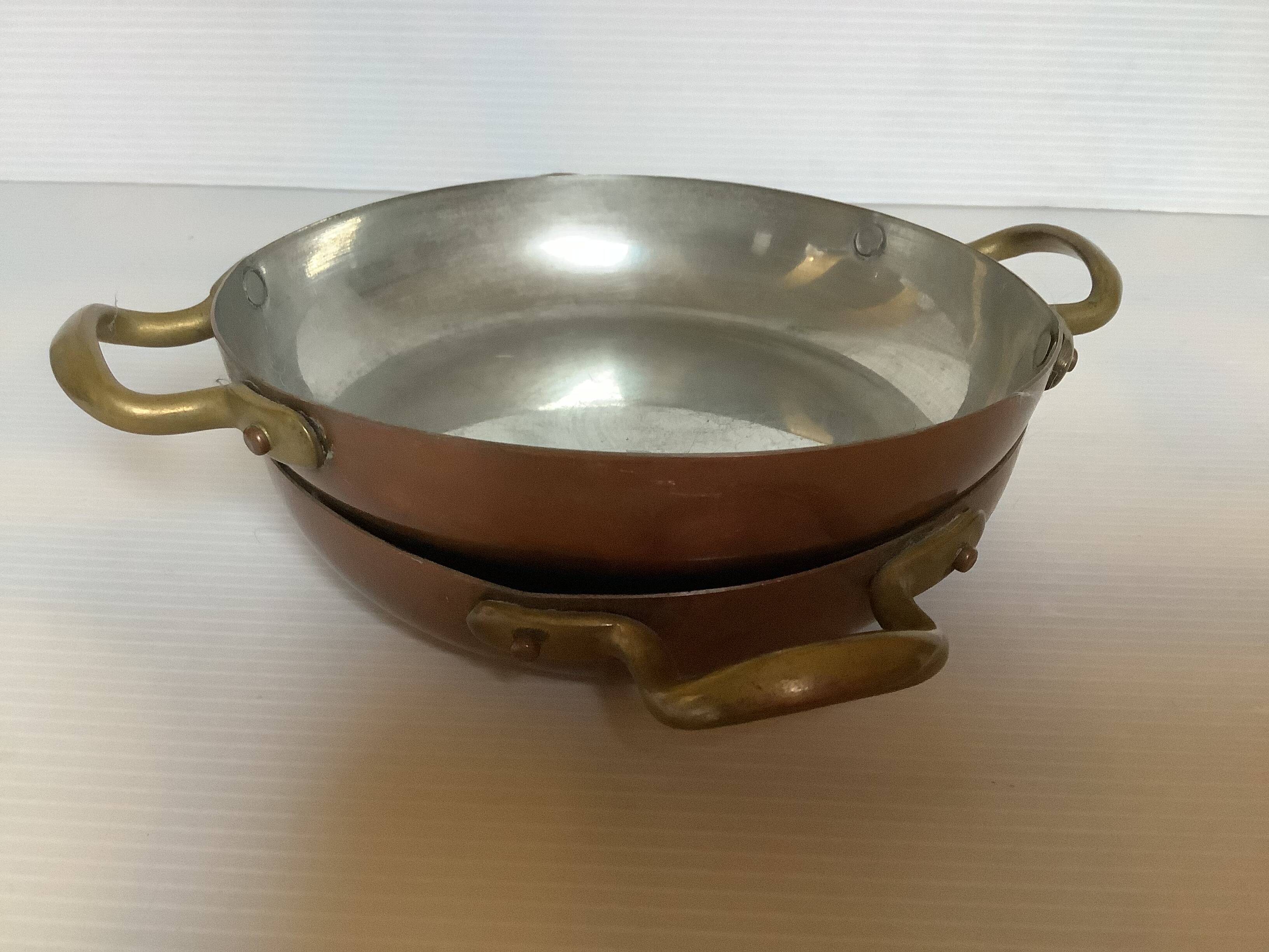 Pair of copper frying pans